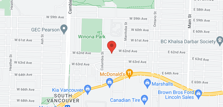map of 12 262 W 62ND AVENUE
